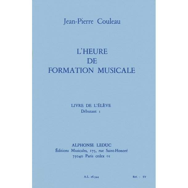 Couleau: Heure de formation musicale d&eacute;butant 1/livre de l'&eacute;l&egrave;ve