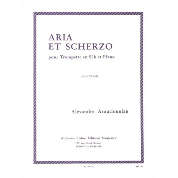 Alexandre Aroutiounian: Aria Et Scherzo