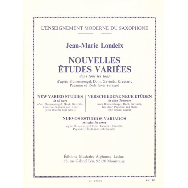Jean-Marie Londeix: Nouvelles Etudes Vari&eacute;es (Saxophone)