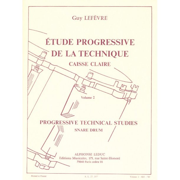 Guy Lef&egrave;vre: Etude progressive de la Technique - Caisse Claire Vol.2 (Percussion solo)