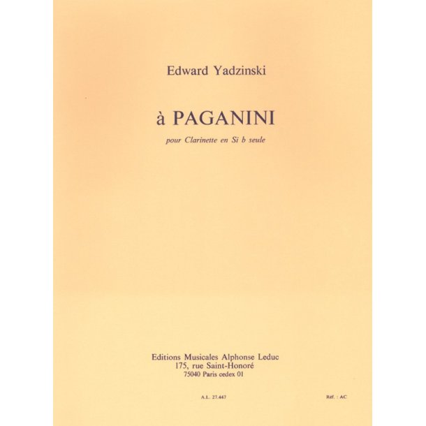 Edward Yadzinski: A Paganini (Clarinet solo)