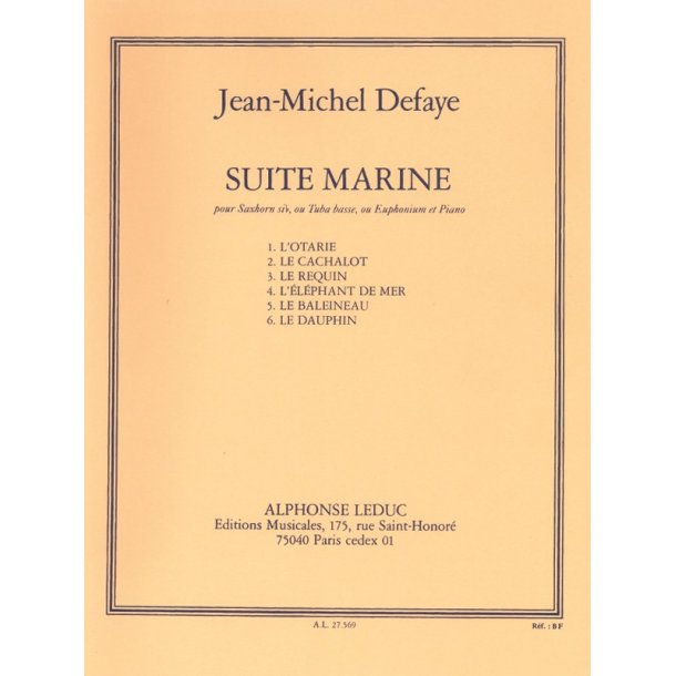 Jean Michel Defaye: Suite Marine (Tuba and Piano)