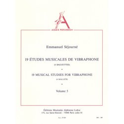 Emmanuel S&eacute;journ&eacute;: 19 Etudes musicales de Vibraphone Vol.5 (Percussion solo)