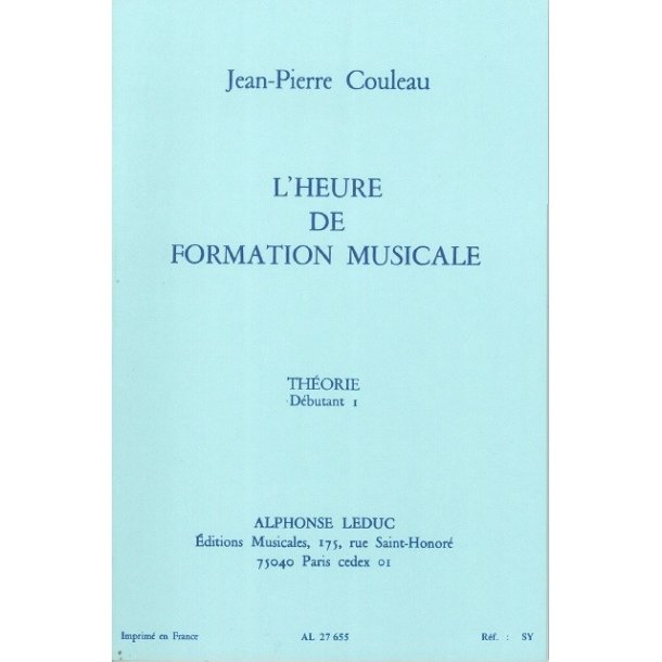 Couleau Jean Pierre Heure De Formation Musicale Debutant 1 Theorie Bk