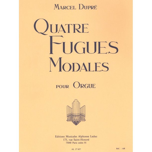 Dupre 4 Fugues Modales Op.63 Organ Book