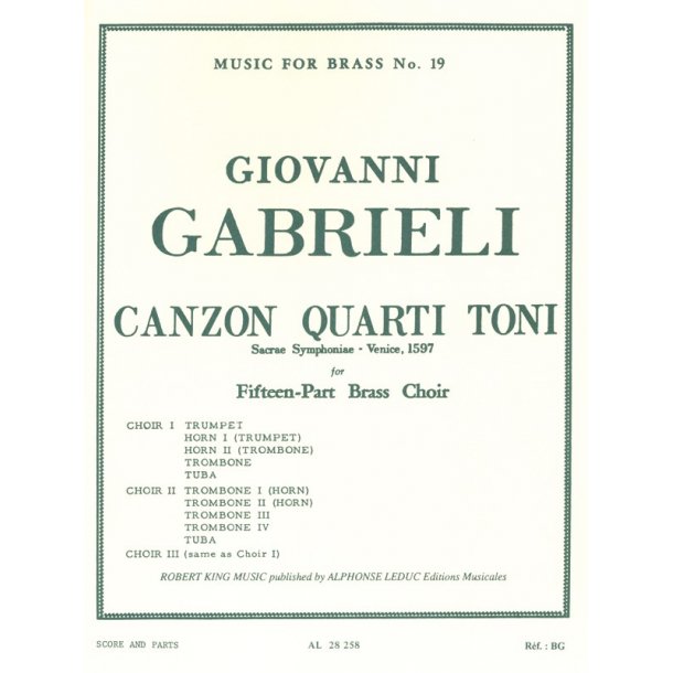 Giovanni Gabrieli: Canzon quarti Toni (Ensemble-Brass 8 or more)