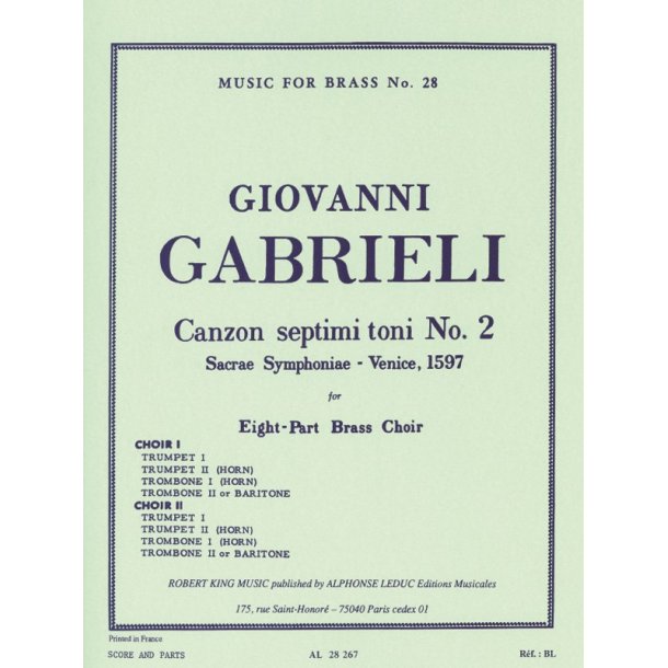 Giovanni Gabrieli: Canzon septimi Toni No.2 (Ensemble-Brass 8 or more)