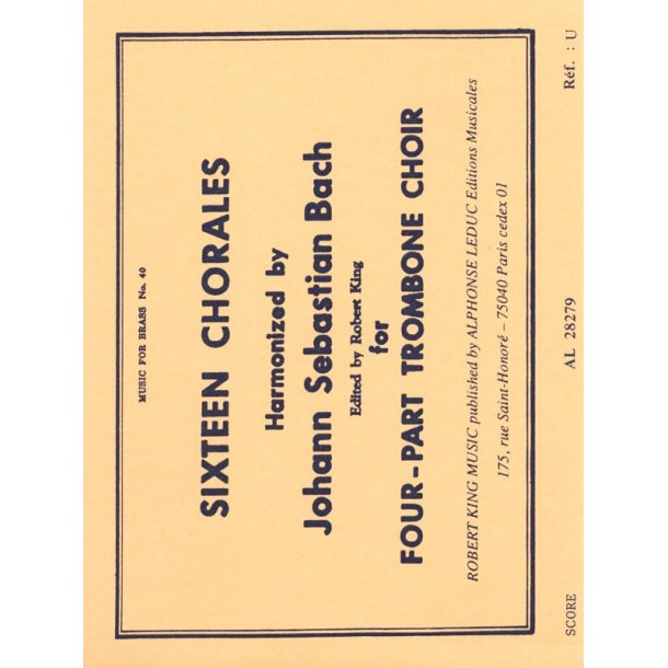 Johann Sebastian Bach: 16 Chorals (Trombones 4)