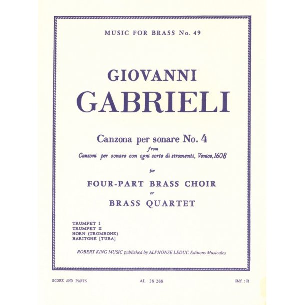Giovanni Gabrieli: Canzona per Sonare No.4 (Quartet-Brass)