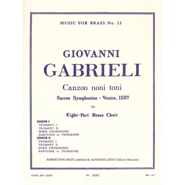 Giovanni Gabrieli: Canzon noni Toni (Ensemble-Brass 8 or more)