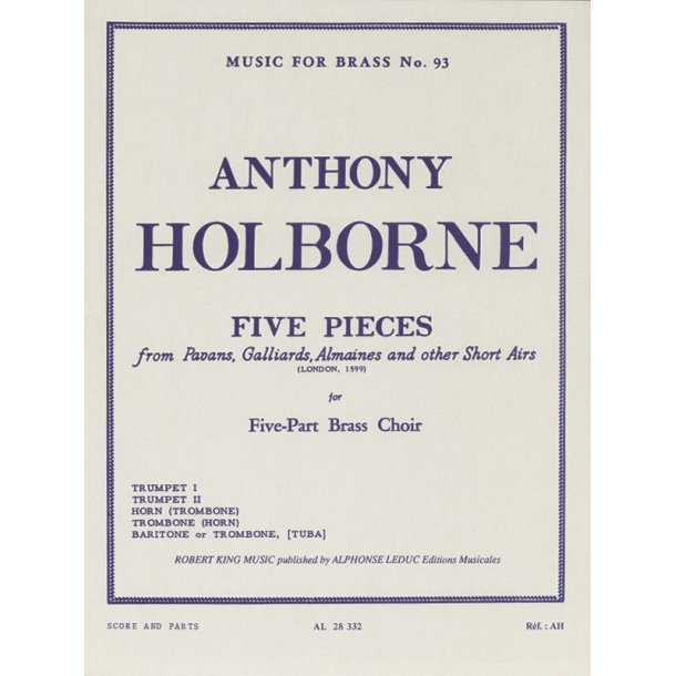 Anthony Holborne: 5 Pieces (Quintet-Brass)