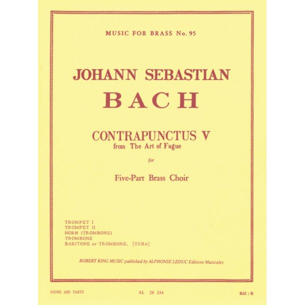 Bach Js King Art Of Fugue Contrapunctus 5 Brass Quintet Mfb095 Sc/Pts