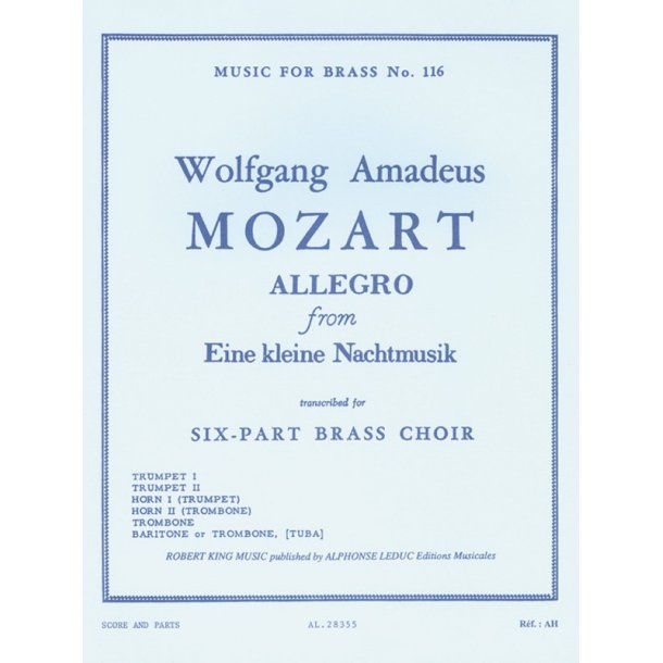 Wolfgang Amadeus Mozart: Allegro from 'Eine kleine Nachtmusik' (Sextet-Brass)