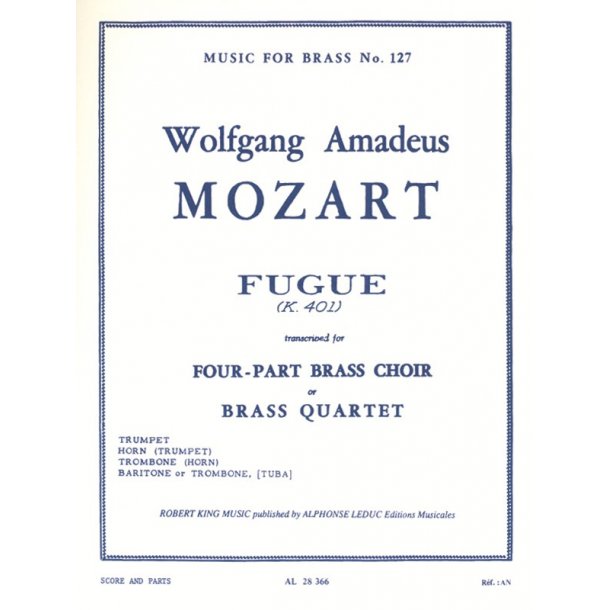 Wolfgang Amadeus Mozart: Fugue K401 (Quartet-Brass)