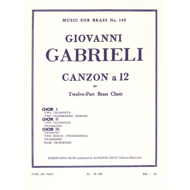 Giovanni Gabrieli: Canzon &agrave; 12 (Ensemble-Brass 8 or more)