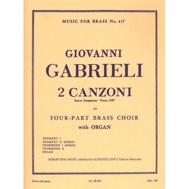 Giovanni Gabrieli: 2 Canzoni (Septimi Toni) (Quintet-Mixed)