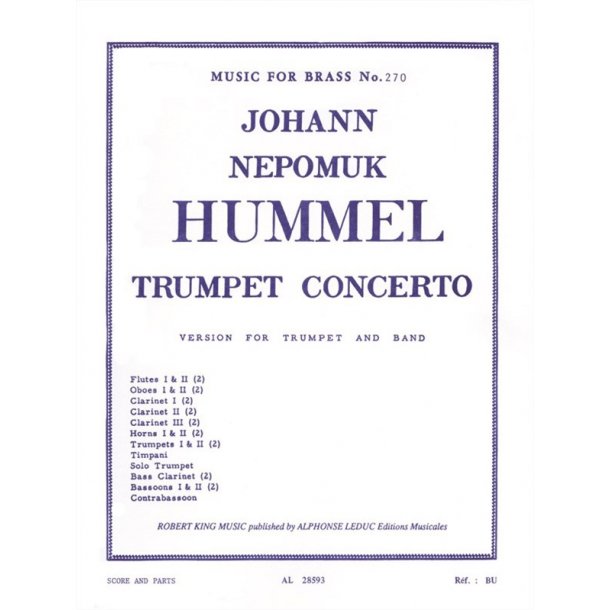 Johann Nepomuk Hummel: Concerto in E flat major (Trumpet & other instruments)