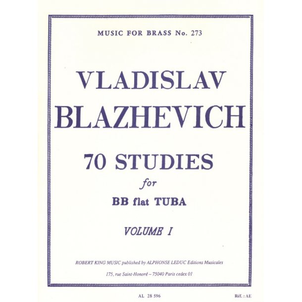 Vladislav Blazhevich: 70 Studies For BB Flat Tuba Volume One