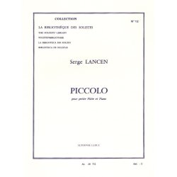 Lancen Piccolo Petite Lm012 Flute & Piano Book