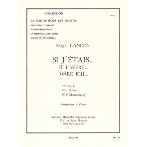 Lancen Si J'etais 7 Bach 8 Brahms 5 Moussorsky Double Bass & Piano Bk