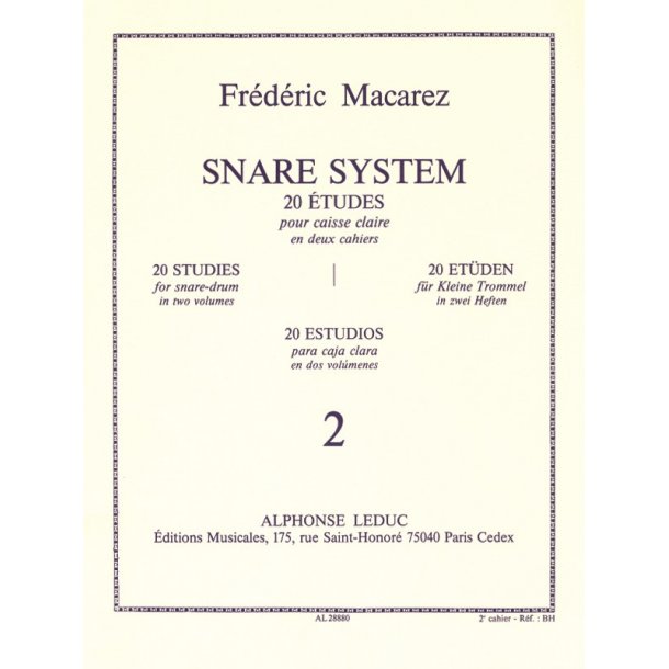 Fr&eacute;d&eacute;ric Macarez: Snare System, 20 Studies for Snare Drum (Volume 2)