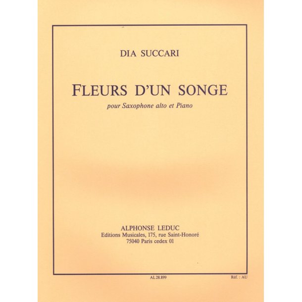 Succari Fleurs D'un Songe Alto Saxophone & Piano Book
