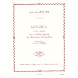 Antonio Vivaldi: Concerto FVII/5 RV461 In A Minor  (B Flat Saxophone)