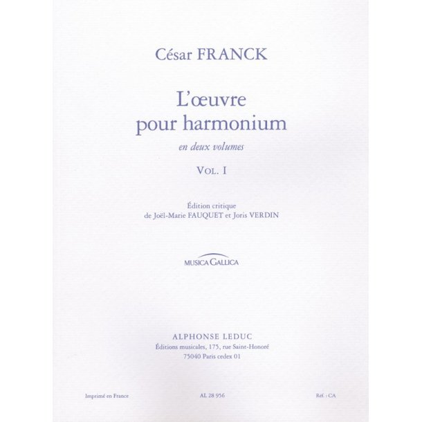 C&eacute;sar Franck: L'Oeuvre pour Harmonium Vol.1 (Musica Gallica) (Organ)