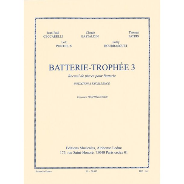 Various Composers: Batterie-Troph&eacute;e 3, Initiation &agrave; Excellence (Percussion solo)