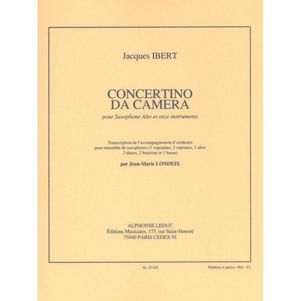 Jacques Ibert: Concertino da Camera (Saxophone & other Instruments)