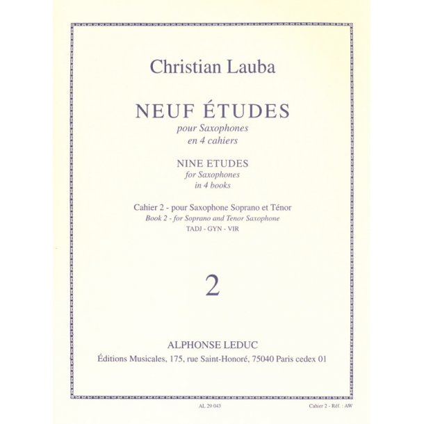 Christian Lauba: 9 Etudes Vol.2: Soprano & Tenor Saxophone (Saxophone solo)