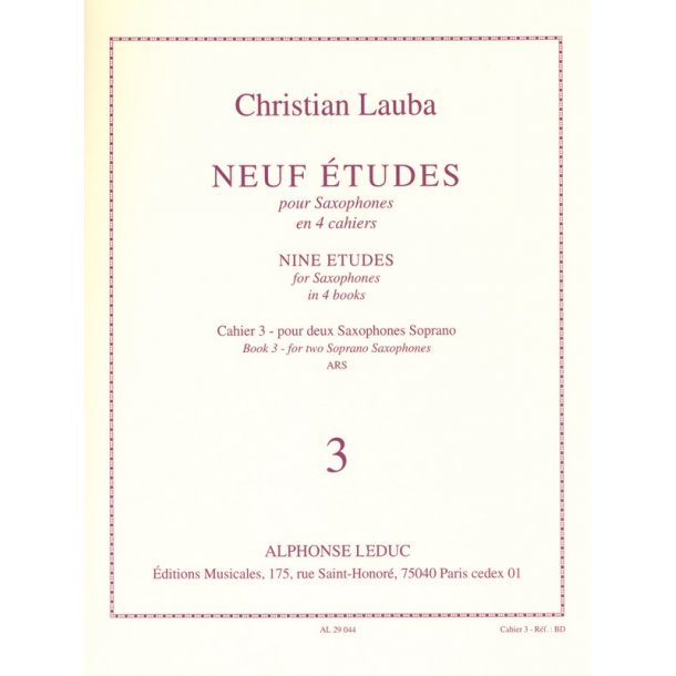 Etudes 9 Bk 3 For 2 Sop Saxes