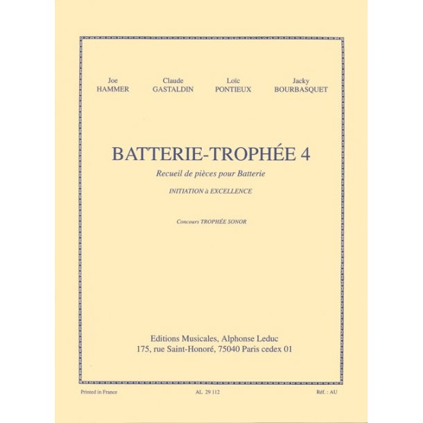 Various Composers: Batterie-Troph&eacute;e 4, Initiation &agrave; Excellence (Percussion solo)
