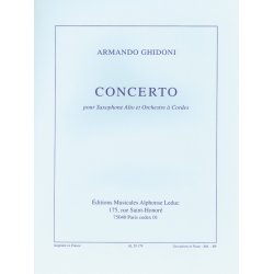 Armando Ghidoni: Concerto for Alto Saxophone and String Orchestra (Saxophone-Alto & Piano)