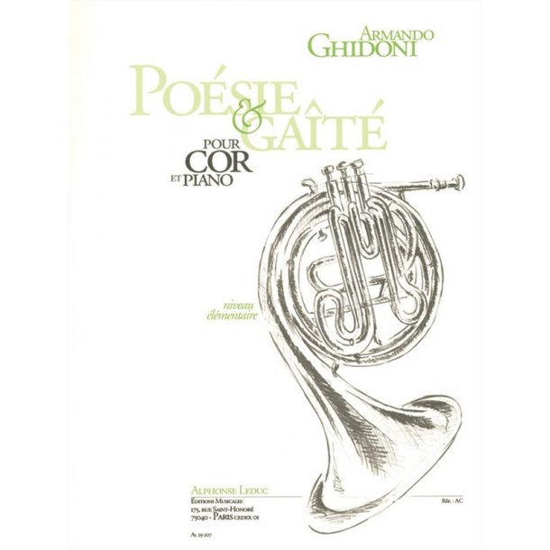Armando Ghidoni: Po&eacute;sie et Ga&icirc;t&eacute; (Horn & Piano)