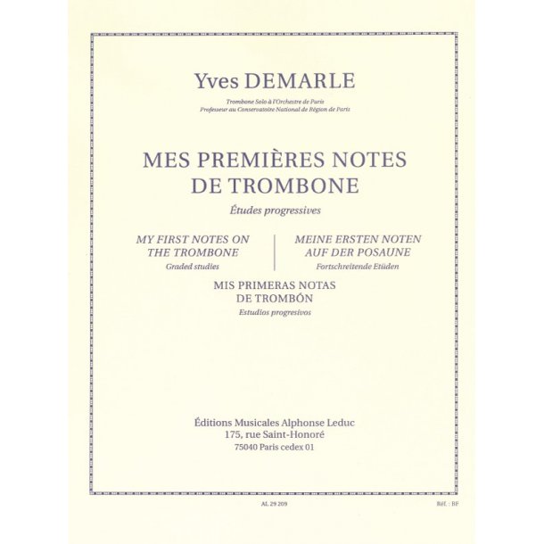 Yves Demarle: Mes Premi&egrave;res Notes de Trombone (Trombone solo)