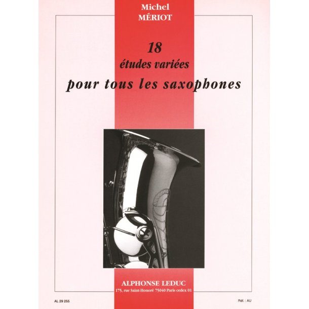 Michel M&eacute;riot: 18 Etudes vari&eacute;es (Saxophone solo)