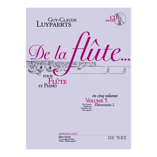 Guy-Claude Luypaerts: De la Fl&ucirc;te Vol.5 (Flute & Piano)