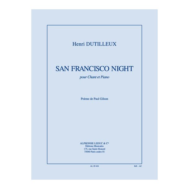 Henri Dutilleux: San Francisco Night (mezzo) (Voice & Piano)