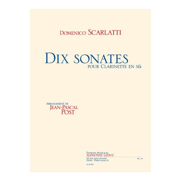 Post: Dix sonates pour clarinette en si b