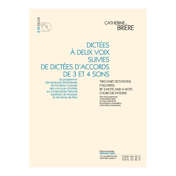 Catherine Bri&egrave;re: Dict&eacute;es a 2 Voix... (Book)