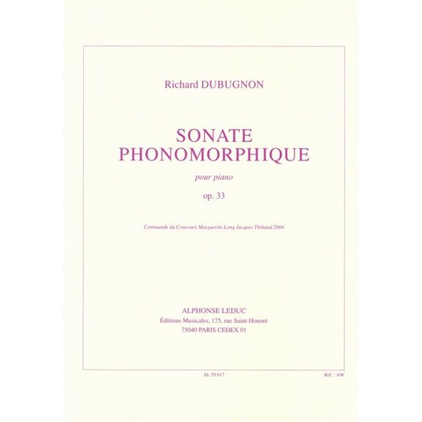 Richard Dubugnon: Sonate phonomorphique Op.33 (Piano solo)