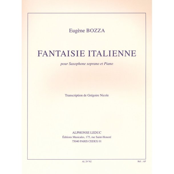 Fantaisie Italienne Arr Nicole Sop Sax/Pno