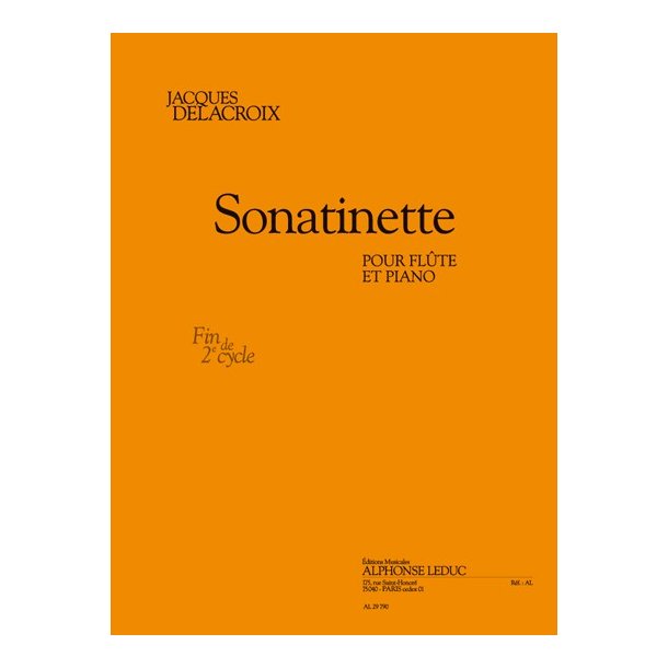 Delacroix: Sonatinette (fin cycle 2) (4'45'') pour fl&ucirc;te et piano