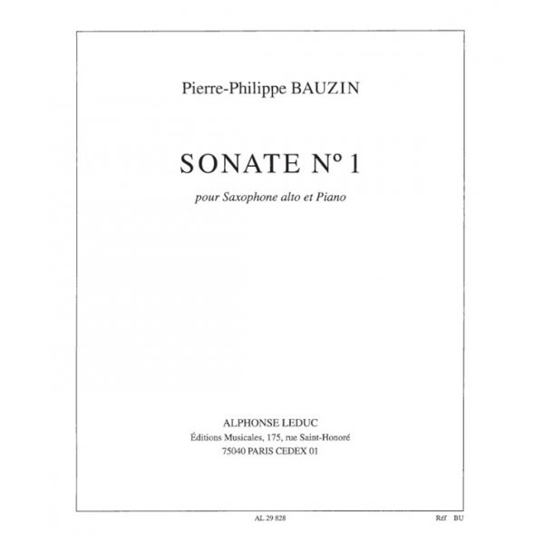 Bauzin Sonate No.1 Alto Saxophone & Piano Book