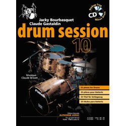 Bourbasquet: Drum session 10 25 pi&egrave;ces pour batterie (livre + cd) - le livre