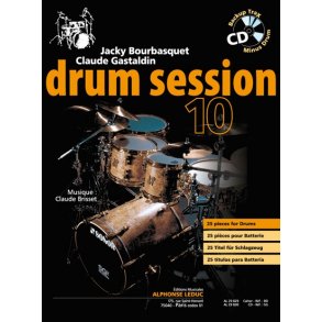 Bourbasquet: Drum session 10 25 pièces pour batterie (livre + cd) - le livre