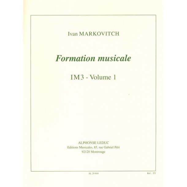 Markovitch Formation Musicale Im3 Volume 1 Book