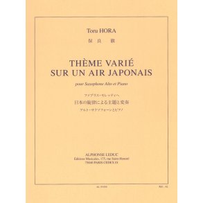 Hora Toru Theme Varie Sur Un Air Japonais Alto Saxophone Piano Book