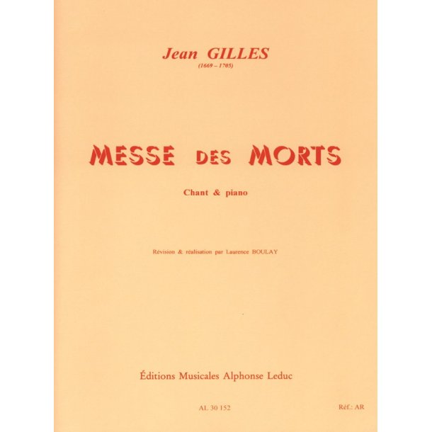 Jean Gilles: Messe Des Morts - Vocal Score